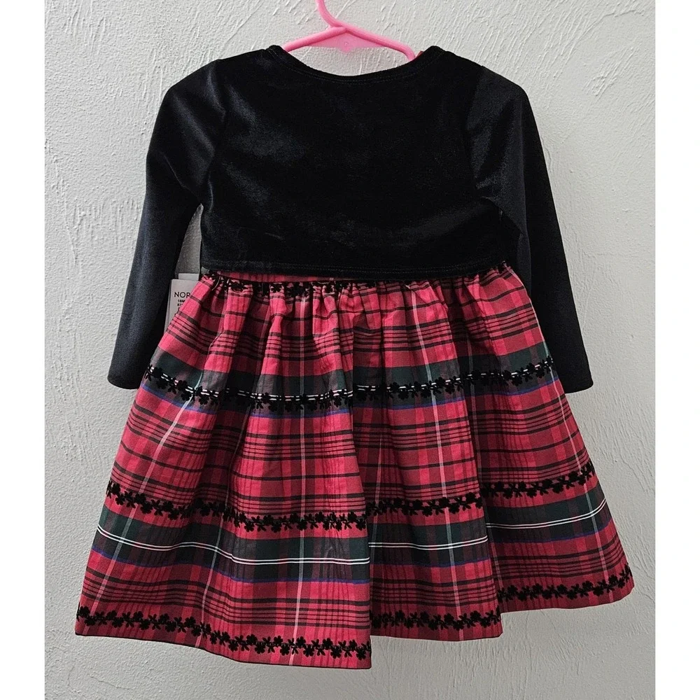 *NEW w/Tags‎ PIPPA & JULIE Girls Size 18 Months Red Plaid Dress Black Sweater